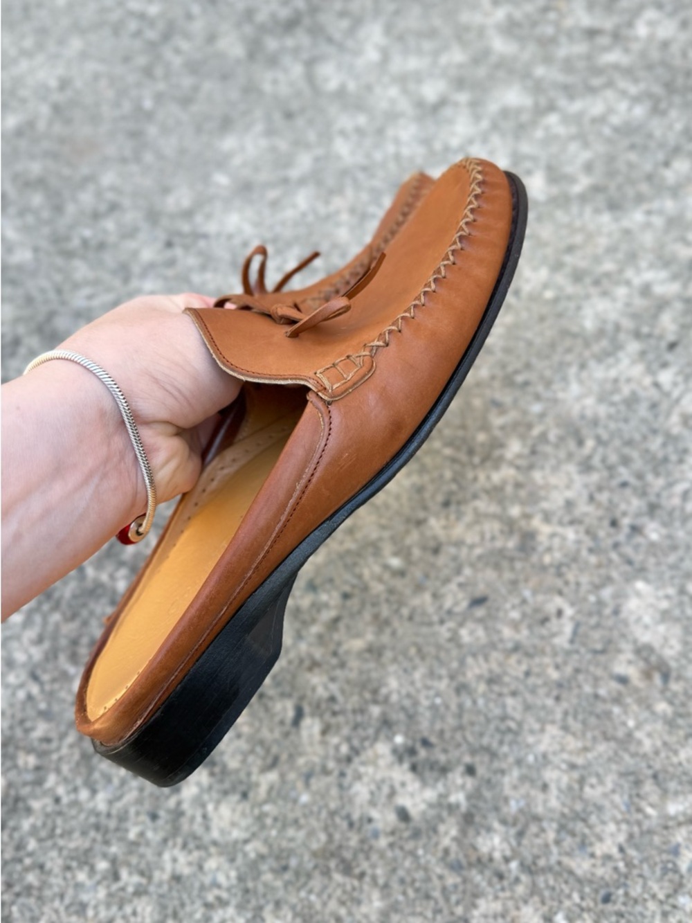 Vintage Genuine Leather Cole Haan Brown Mules Clogs Women’s Size 7.5 - Picture 2 of 7